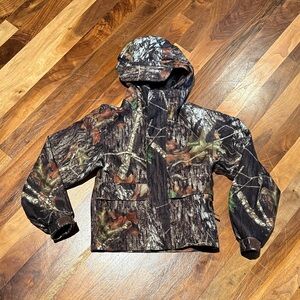 GAMEHIDE Mesh Lined CAMO JACKET Youth small Full Zip Mossy Oak Breakup Hooded
